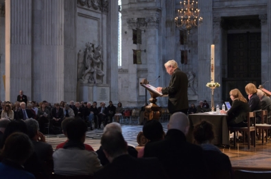 Archbishop Vincent Nichols speaks at St Paul's Cathedral (image by Graham Lacdao)